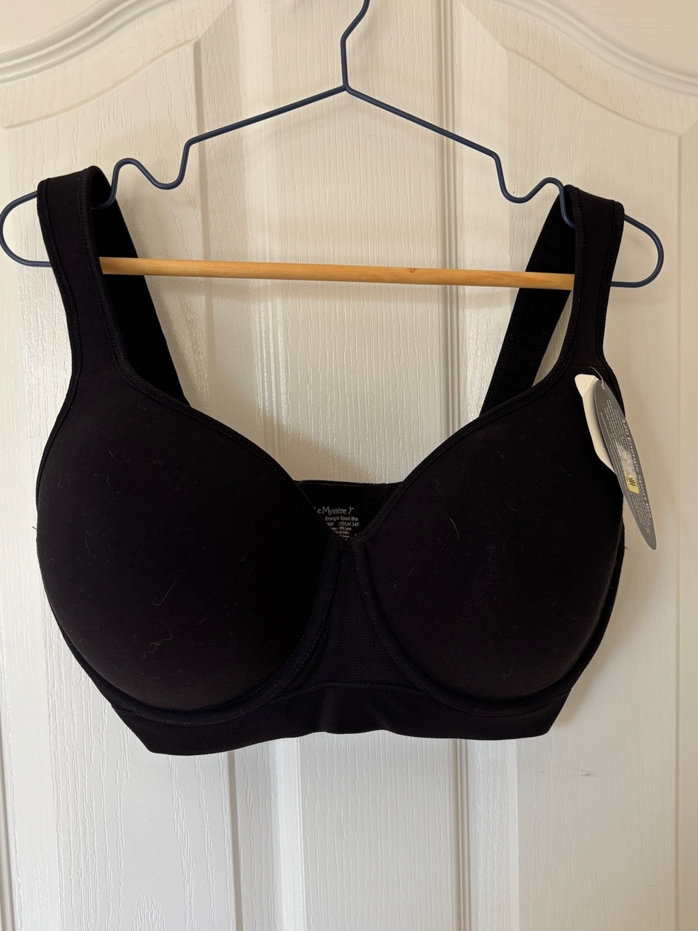 Le Mystere Black Full-Coverage Support Bra ~ Women’s 34F ~ New with Tags